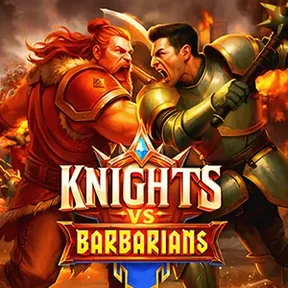 Portada de Knights vs Barbarians, tragamonedas de Pragmatic Play